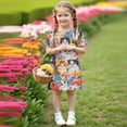 thumbnail image 5 of Ugoldhm Casual Girls Graphic Print Summer Dress - Short Sleeve Crew Neck Midi Dresses, Size 3-12, 5 of 9