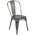 thumbnail image 2 of Flash Furniture Commercial Grade Distressed Silver Gray Metal Indoor-Outdoor Stackable Chair, 2 of 14