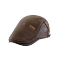 thumbnail image 3 of Mens Adjustable Leather Flat Cap Retro Newsboy Style Driver Hat with Classic Design, 3 of 9