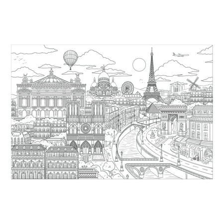 WallPops Visite Paris Coloring Wall Decal