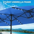 thumbnail image 4 of Riedhoff 15ft Large Patio Umbrella with Solar Lights and Base for Deck Poolside Backyard,Navy Blue, 4 of 7