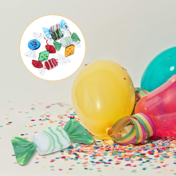 GOOHOCHY Vintage Glass Ornaments Cute Ornament Glass Material 7pcs Christmas Festival Decor