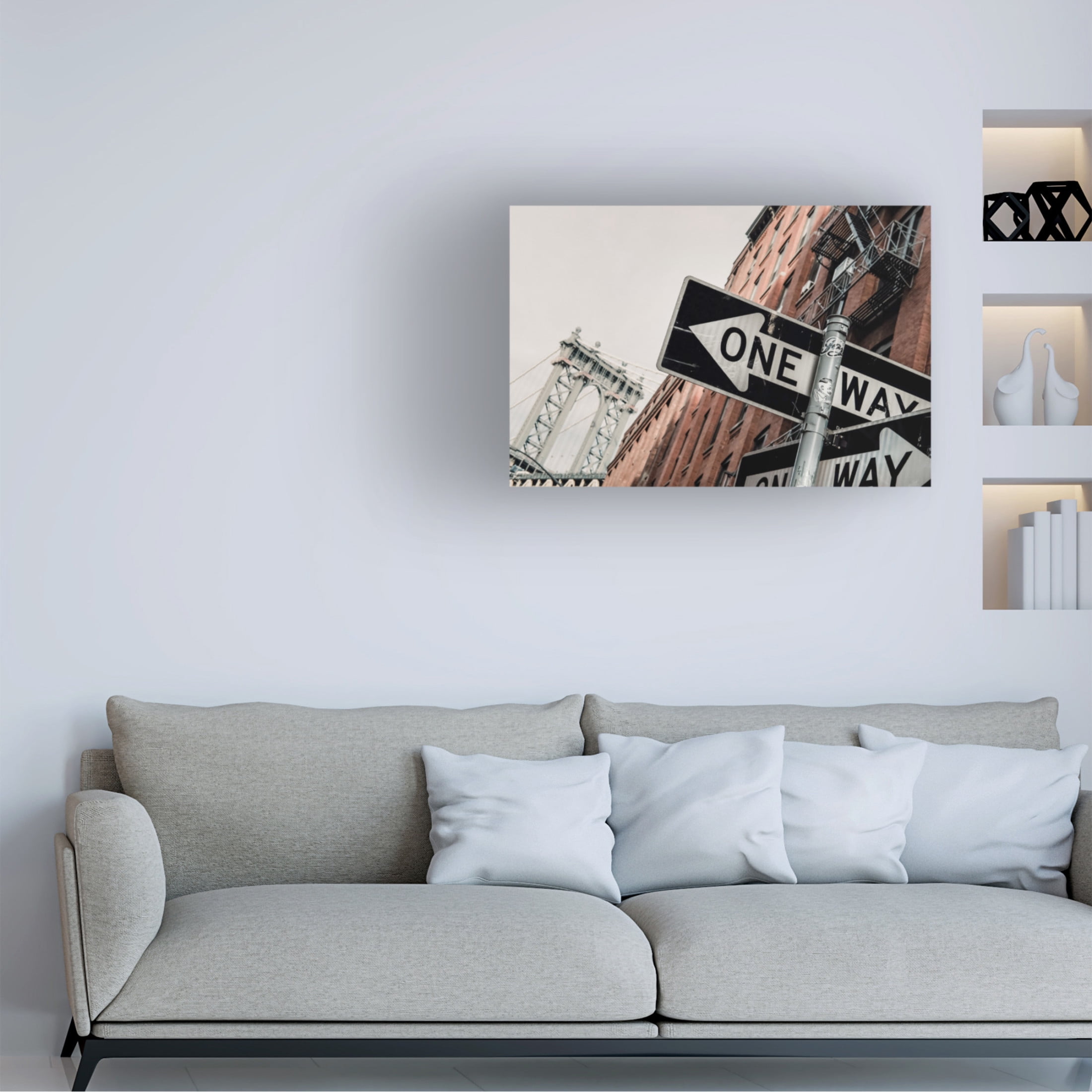 Trademark Fine Art Rikard Martin  Manhattan Bridge One Way Canvas Wall Art