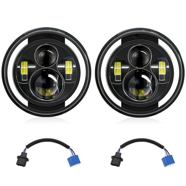 2 faros LED de 7 pulgadas para coche y moto con luz de cruce/luz diurna/intermitente