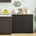 thumbnail image 4 of Costway Wooden Kitchen Trash Cabinet Tilt Out Bin Holder with Drawer & Storage Shelf Coffee, 4 of 10