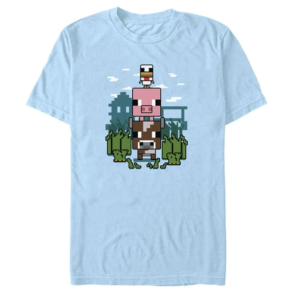 Men's Minecraft Animals Stack Pose  Graphic T-Shirt