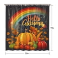 thumbnail image 3 of Rideaux de Douche Citrouille Arc-en-Ciel Bonjour Automne, Rideau de Bain Réutilisable avec Crochets en Tissu Polyester Rétro pour Décoration de Fête de l'Action de Grâce, 3 of 5