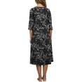 thumbnail image 4 of DreamFish Long Nightgowns for Women 3/4 Sleeve Sleepshirts Loungewear Pleated Casual Sleepwear Loose House Dress, 4 of 5