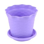 Purple 10cm Diameter Plastic Flower Pot Plant Planter Home Office Garden Decor
