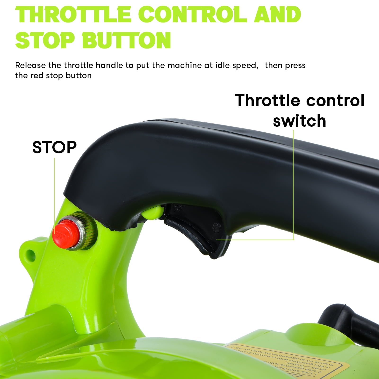 WETS Gas Leaf Blower 26 1 0 HP 2 Cycle Handheld Leaf Blower for Lawn Care 380 CFM 180 MPH Green