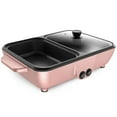thumbnail image 1 of Graflsoa Gril Électrique Compact 2 L à Double Usage et Fondue Chinoise, 1200 W, Rose, 110 V pour Dortoirs et Maisons, 1 of 6