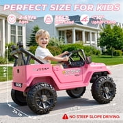 TOKTOO 12V Ride on Toys for Toddlers, Electric Ride on Car for Kids, Ride on Truck for Boys Girls with Parent Remote Control, Music Player, Pink