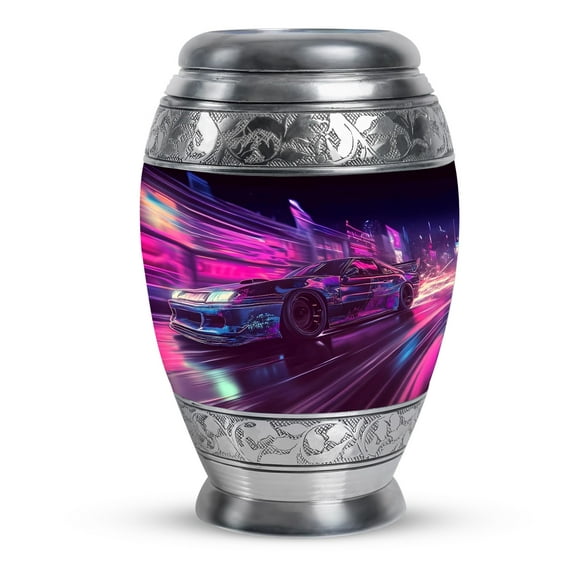 KARYLIZ Classic Car Urns For Human Ashes - Large Urns For Human Ashes Adult Female - Racer Car Cremation Urn For Human Ashes - Urn For Ashes For Women - Funeral For Ashes Adult Male 10 Inch