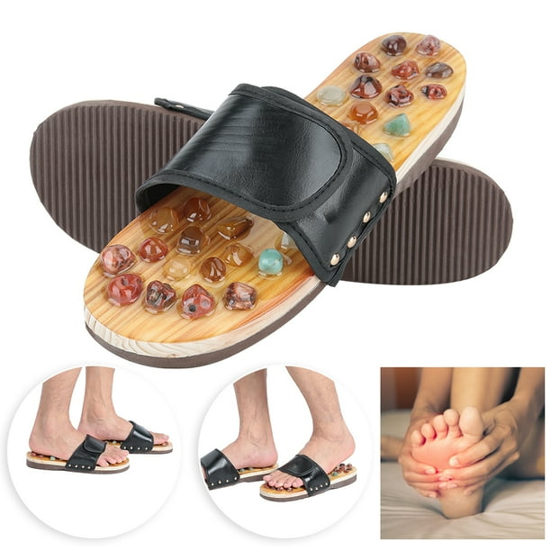 Health Care Slippers Massage Slippers Comfortable Unisex Multiple Sizes for Health Care Living Room Black