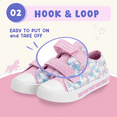 thumbnail image 3 of FUNCOO PLUS Kids Light Up Sneakers Toddler Girls Canvas Shoes, Pink & Purple, Size 6, 3 of 6