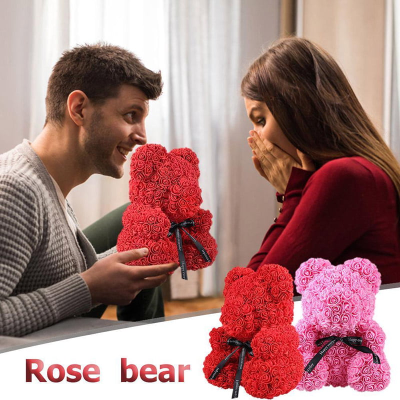 Rose Flower Love Bear Gift Box Wedding Decor Girlfriend Birthday Valentine Gifts 