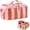 Pink-Orange, variant on Stripe Travel Makeup Bag with Compartments, Clear Coated Waterproof Open Flat Cosmetic Bag, Portable Toiletry Bag for Women, Pink-Orange