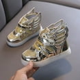 thumbnail image 4 of kamemir Flashing Shoes for Baby Light Up Shoes for Boys Girls Toddler LED Flashing Sneakers Breathable Sport Walking Shoes for Kids(Gold,12), 4 of 5