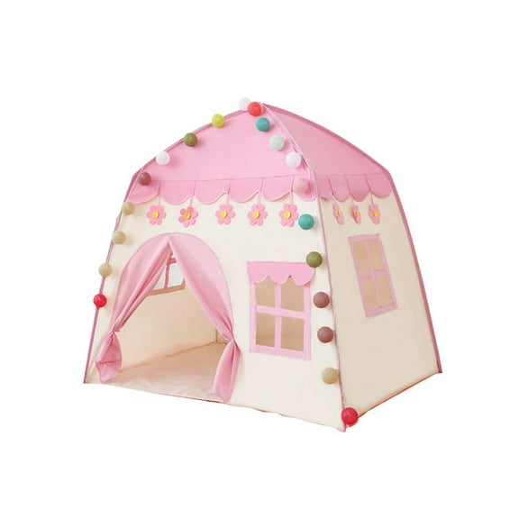 Cute Princess Tent for Girls, Pink Castle Play Tent Playhouse for Children Indoor and Outdoor Fun, Outdoor Play Tent，130*100*130cm(LxWxH)