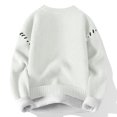 thumbnail image 4 of Yiliang Big and Tall Mens SweatersFall and Winter Long Sleeve Warm and Thermal Top Clothes ,White,2XL, 4 of 6