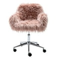 thumbnail image 6 of HengMing Modern Faux fur home  office chair, fluffy chair for girls, makeup vanity Chair, 6 of 10