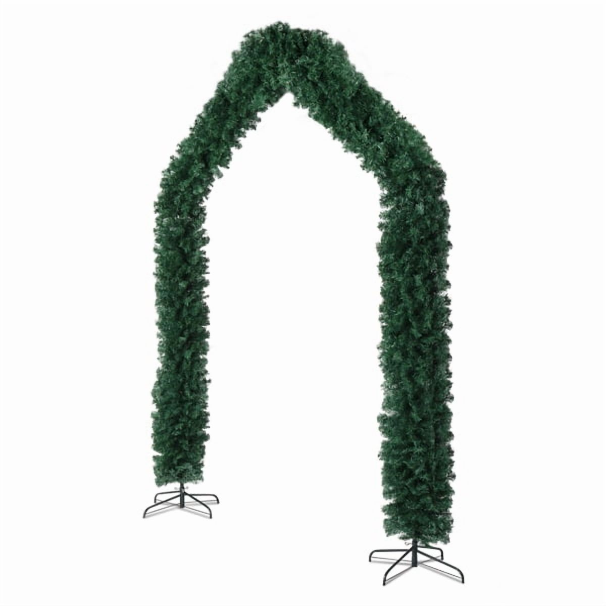 PVC Christmas Arch Decoration, 1650 Branches, Steel Brackets for Stability, Realistic Green Design, Reusable for Christmas/Wedding/Party