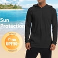 thumbnail image 6 of Men's Long Sleeve Shirts UV UPF 50+ Sun Protection Quick Dry Shirt Rash Guard Mesh Fishing Athletic T-Shirts Black L, 6 of 8