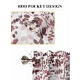 thumbnail image 6 of Leaves Bathroom Window Curtain, Pink Brown Summer Botanical Light Filtering Coffee Kitchen Curtains, Bedroom Living Room Curtains 2 Panel 84"x54", 6 of 6