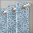 thumbnail image 3 of S4sassy Cotton Duck Floral Damask Blue Drapes Curtain Door Treatment Panel Set For Living Room- 54x90 Inches, 3 of 5