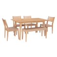 thumbnail image 1 of Pemberly Row Modern Six Piece Wood Dining Set in Natural Brown, 1 of 22
