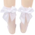 thumbnail image 2 of Chaussettes Résille pour Femmes Chaussettes Hautes en Maille Bas de Mode avec Noeud en Satin, 2 of 6