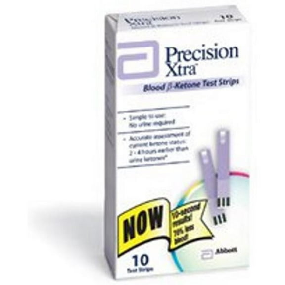 Abbott 57599074501, Precision Xtra® Blood Ketone Test Strips, 10/Box (647191_BX)