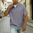 thumbnail image 3 of Klisyaur Fashion Tee Tops for Mens Short Sleeve with Button Casual Breathable Lightweight Comfortable Summer Basic Shirts, 3 of 5