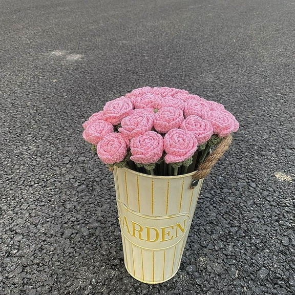 Mother's Day Gifts! Suncoda Fake Flowers Crochet Flowers, 1Pcs Knitted Artificial Flowers for Girl Gift Wedding Bouquet Anniversary Valentine's Day Women's Day Mothers Day