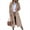 Khaki, variant on Lapel Collar Double Breasted Women's Winter Elegant Coats Long Notched Pea Coat