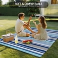 thumbnail image 4 of Blue Green Striped Outdoor Rug for Patio/Deck/Porch, Non-Slip Large Area Rug 5 x 7 Ft, Colorful Abstract Vertical Lines Art Indoor Outdoor Rugs Washable Area Rugs, Camping Rug Carpet Runner, 4 of 8