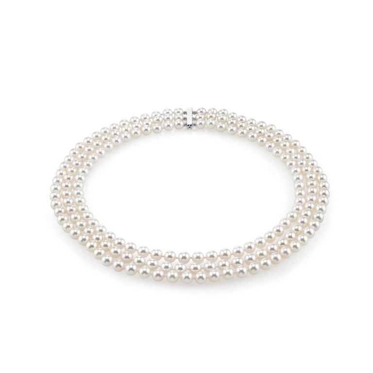 14K Gold Japanese Akoya White Cultured Pearl Triple