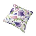 thumbnail image 3 of YFYANG Square Decorative Throw Pillow Case (Without Pillow Insert), Watercolor Purple Floral Pattern Bedroom Sofa Car Cushion Cover, 22"x22", 3 of 9