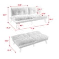thumbnail image 5 of 72" Convertible Sofa Bed, Loveseat Sleeper Sofa with 3 Position Adjustable Backrest, Chenille Futon Bed with Metal Legs, Lounge Couch for Living Room, Apartment, Studio, Guest Room, Black, 5 of 9