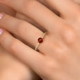 thumbnail image 4 of Gem Stone King 14K Yellow Gold Red Garnet and Lab Grown Diamond Engagement Ring for Women | 0.71 Cttw | Round 5MM | Gemstone January Birthstone | Size 9, 4 of 6