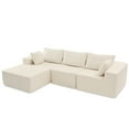 thumbnail image 4 of edx Convertible Sectional Couches Comfy&nbsp;Fluffy 4 Seat Memory Foam Sectional Sofa Upholstered Couches for Living Room Bedroom,No Assembly Required, Left Facing Chaise Beige, 4 of 7