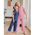 thumbnail image 4 of Arshiner Pajamas for Girls Short Sleeve Long Pants Outfit 2 Piece Sleepwear Button Pjs Sets, 4 of 4