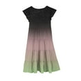 thumbnail image 5 of Feancey Girls Tiered Dresses Summer Ruffle Sleeveless Swing Dress Dressy Trendy Gradient Print A-Line Dresses Pleated Flowy Party Dress Gray 6 Years, 5 of 5