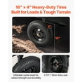 thumbnail image 4 of KFFKFF 10 Cu. Ft 500lbs Garden Utility Trailer, Tow-Behind Poly Dump Cart with 16" Tires, Hand Pull or Foot Pedal Operation, Durable Yard Trailer for Lawn Mowers, Tractors, and Garden Waste, 4 of 9