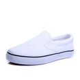 thumbnail image 1 of Mocasines de lona para mujer, zapatillas de deporte de corte bajo a la moda, color blanco, talla 38, 1 of 5