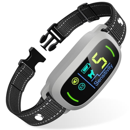 Dog Bark Collar Rechargeable Smart Collar Anti Barking Training Collar with 5 Adjustable Sensitivity Beep Vibration Bark Collar for Large Medium Small Dogs (Black)
