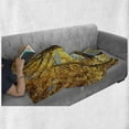 thumbnail image 6 of Nature Soft Flannel Fleece Throw Blanket, Autumn Fall Season Trees Forest Leaves Branches Sunbeams Art Photo, Cozy Plush for Indoor and Outdoor Use, 70" x 90", Earth Yellow Sand Brown, by Ambesonne, 6 of 6