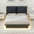 thumbnail image 3 of Harper & Bright Designs Full Size Platform Bed with Sensor Light, Full Platform Bed Frame with Upholstered Ergonomic Design Backrests Headboard, Black, 3 of 12