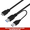 thumbnail image 2 of USB 3.0 A to Micro B Adapter Cable USB 2.0 Power Supply Cord for Hard Disk SSD,Black, 2 of 7