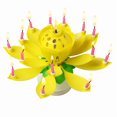 thumbnail image 1 of Lotus Flower Musical Birthday Candle Rotating Spin Magic Cake Topper Party, 1 of 4